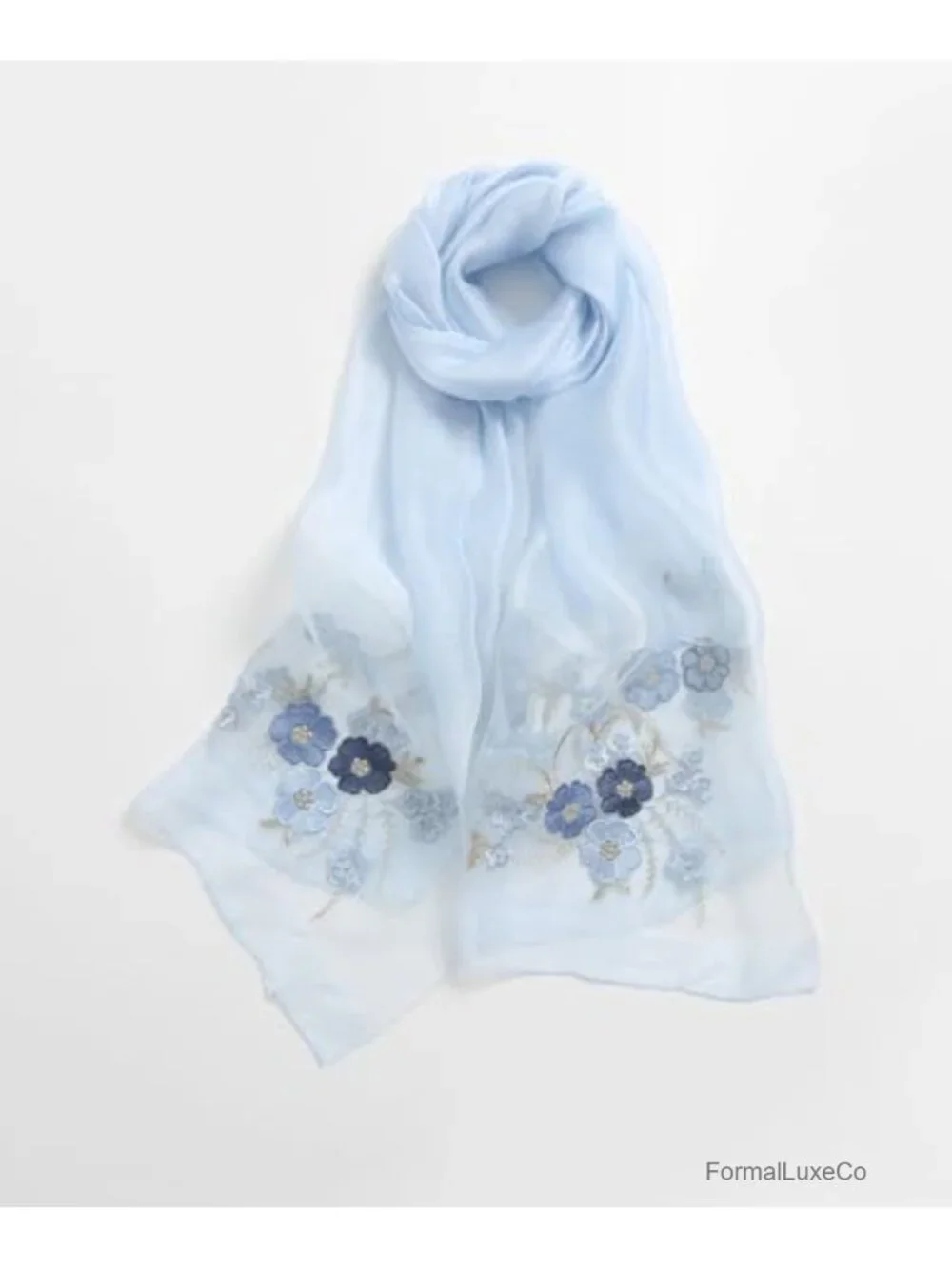 Silk Blend Floral Fashion Scarf Shawl Wrap Lightweight Sheer